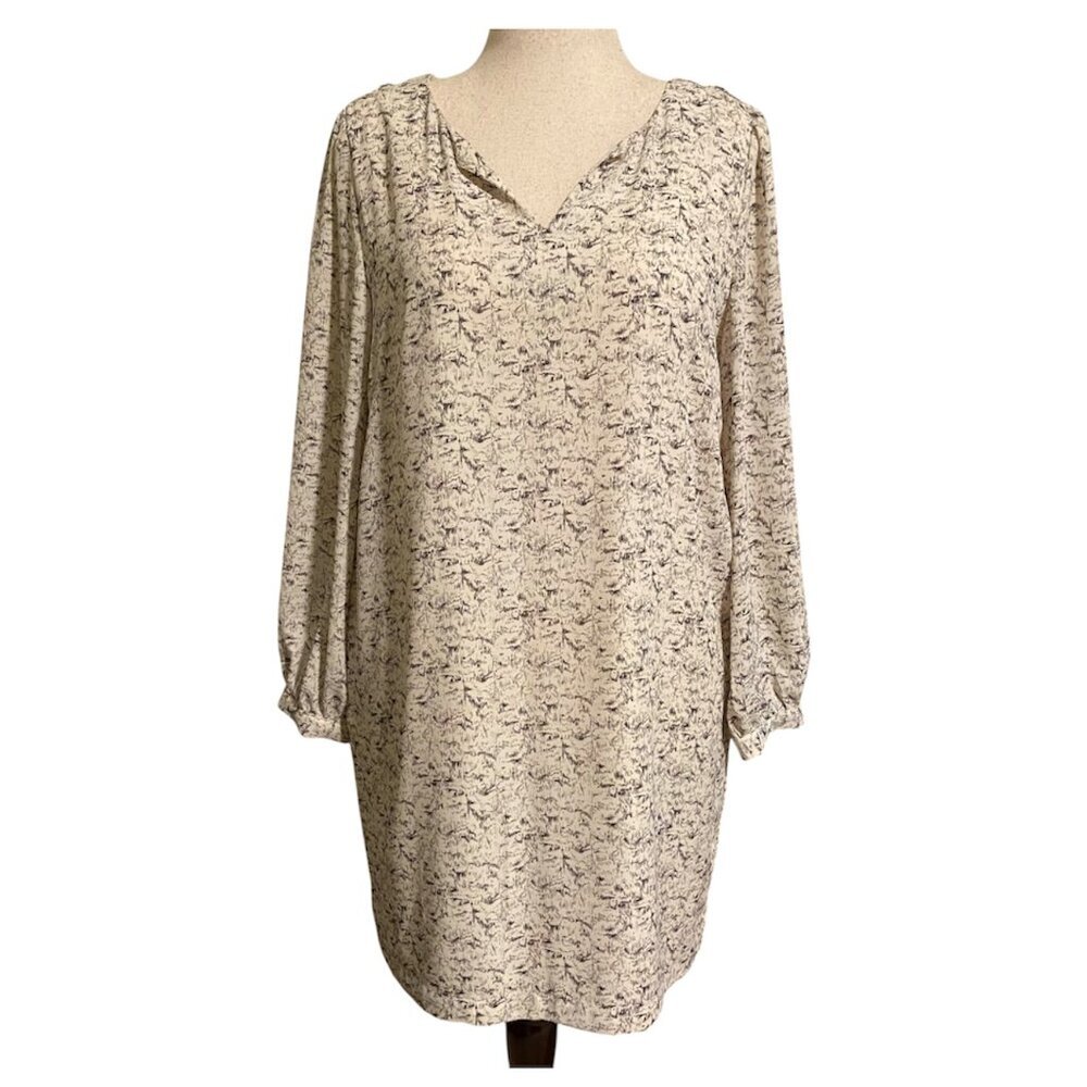 Lila Rose Tunic Style Dress Cream/Black Size 10